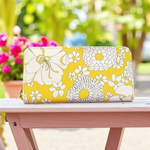 Trina Turk Floral Yellow and White Wallet NWOT
